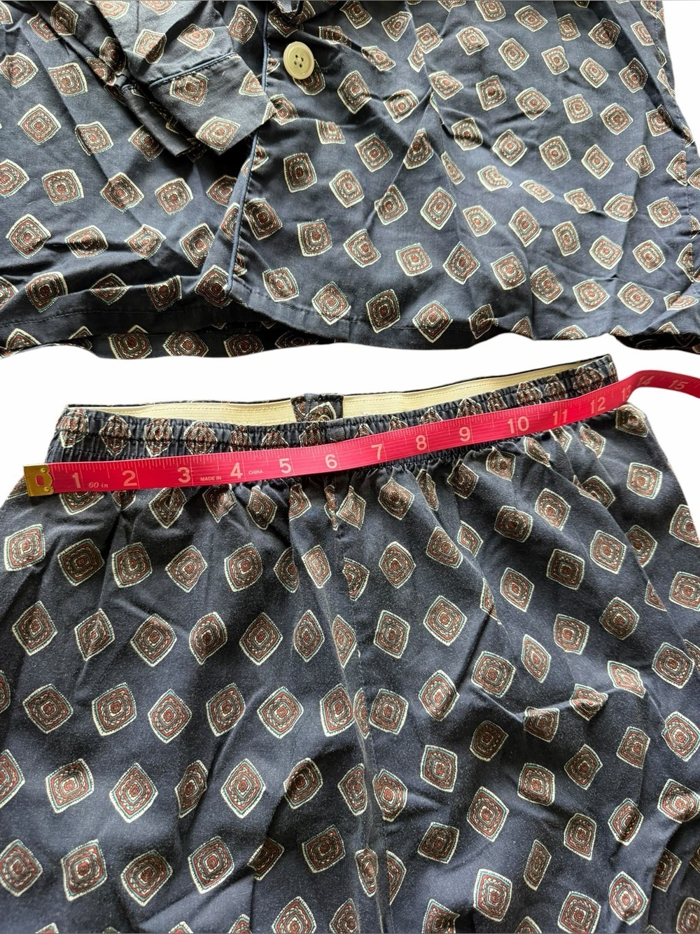 Vintage Knightsbridge Blue Patterned Pajama Set - Picture 8 of 9